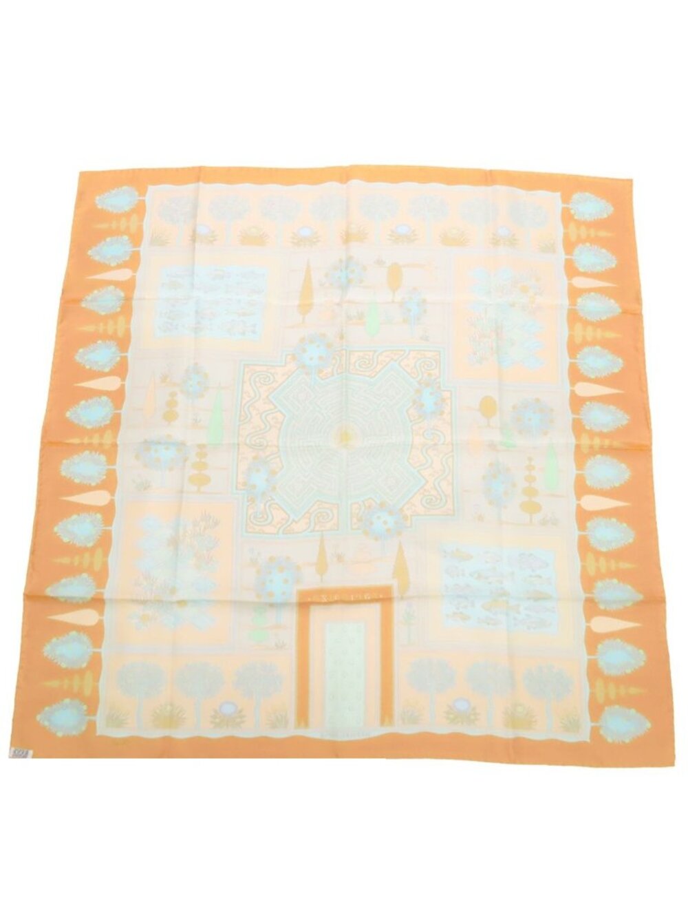 Hermes Carre 90 Orange Multicolor Silk Paridaiza Paradise Scarf - Picture 2 of 9